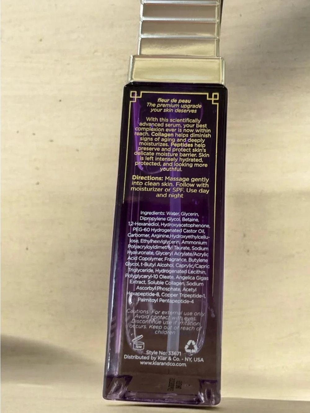 Collagen & Peptides Anti-Aging Facial Serum — Purple